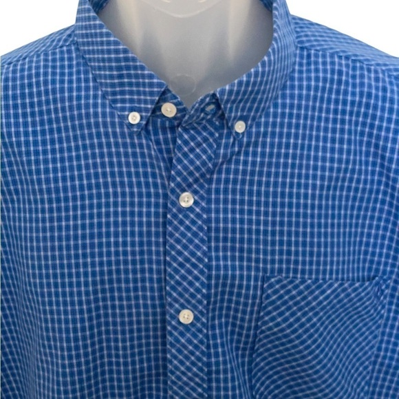 VOLCOM Royal Blue Plaid Short Sleeve Collared Shirt Men XL Classic Fit - Picture 2 of 7